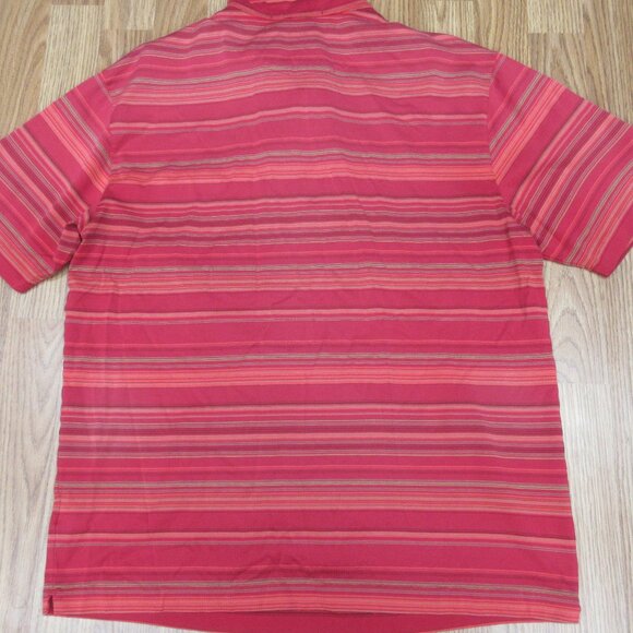 TIGER WOODS NIKE FITDRY REGULAR FIT COTTON POLO SHIRT RED STRIPE Sz LARGE, L - Picture 4 of 4